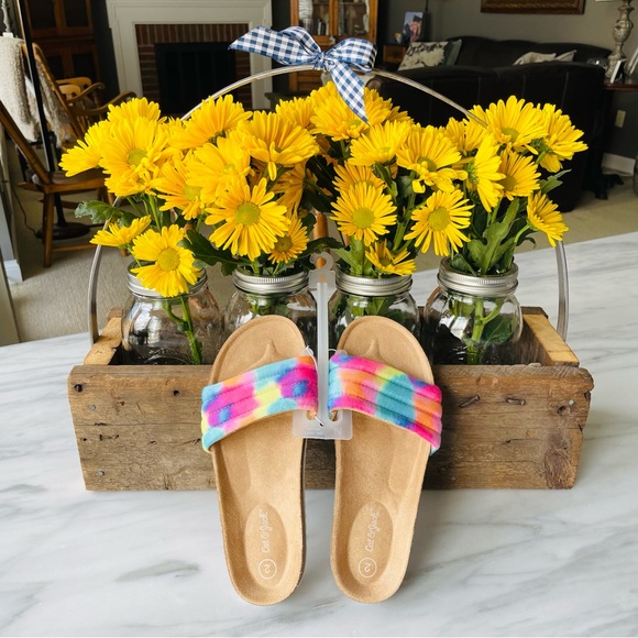Cat & Jack•2•Rainbow Tie Dye•Selma Summer Slides•Comfy, Lightweight, Happy Feet - Picture 4 of 12
